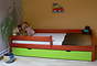 Portek łóżko sosnowe z szufladą dla dzieci 80x160, z materacem kokosowym