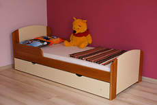Bogna łóżko sosnowe z szufladą dla dzieci 80x180, z materacem piankowym