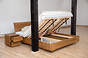 Zestaw bukowy: Beriet łóżko 180x200 z poj. pościel + 2 szafki nocne + komoda 80 cm