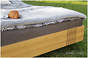 TRYSIL - (możliwy LED) kompletne łoże z litego drewna dębowego, lewitujące, z poj. na pościel, 140x200 cm