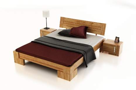 Vanes wysokie łóżko z drewna bukowego, rozmiar 180x200