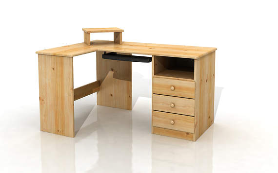 biurko narożne meblemix cotangens z drewna sosnowego