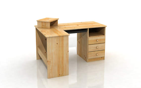 biurko narożne meblemix cotangens z drewna sosnowego
