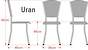 Krzesło Uran z siedziskiem ze sklejki i tapicerowanym oparciem