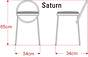 Taboret Saturn z tapicerowanym siedziskiem