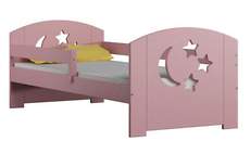 Merdok różowy - łóżko sosnowe dla dzieci 80x160 z materacem piankowym