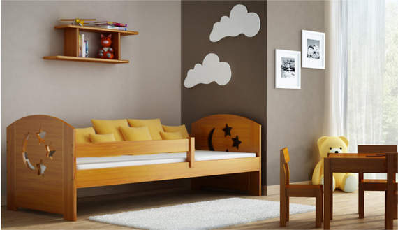 Merdok olcha - łóżko sosnowe dla dzieci 80x180 z materacem piankowym