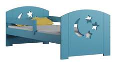 Merdok niebieski - łóżko sosnowe dla dzieci 80x180 z materacem piankowym