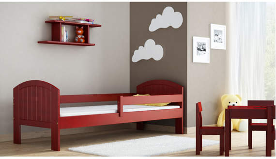 Mikel różowy - łóżko sosnowe dla dzieci 80x180 z materacem piankowym